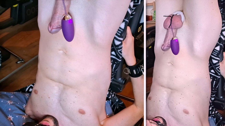 Not Vanilla Chicos - Mistress makes her slave boy cum upside down with a vibra